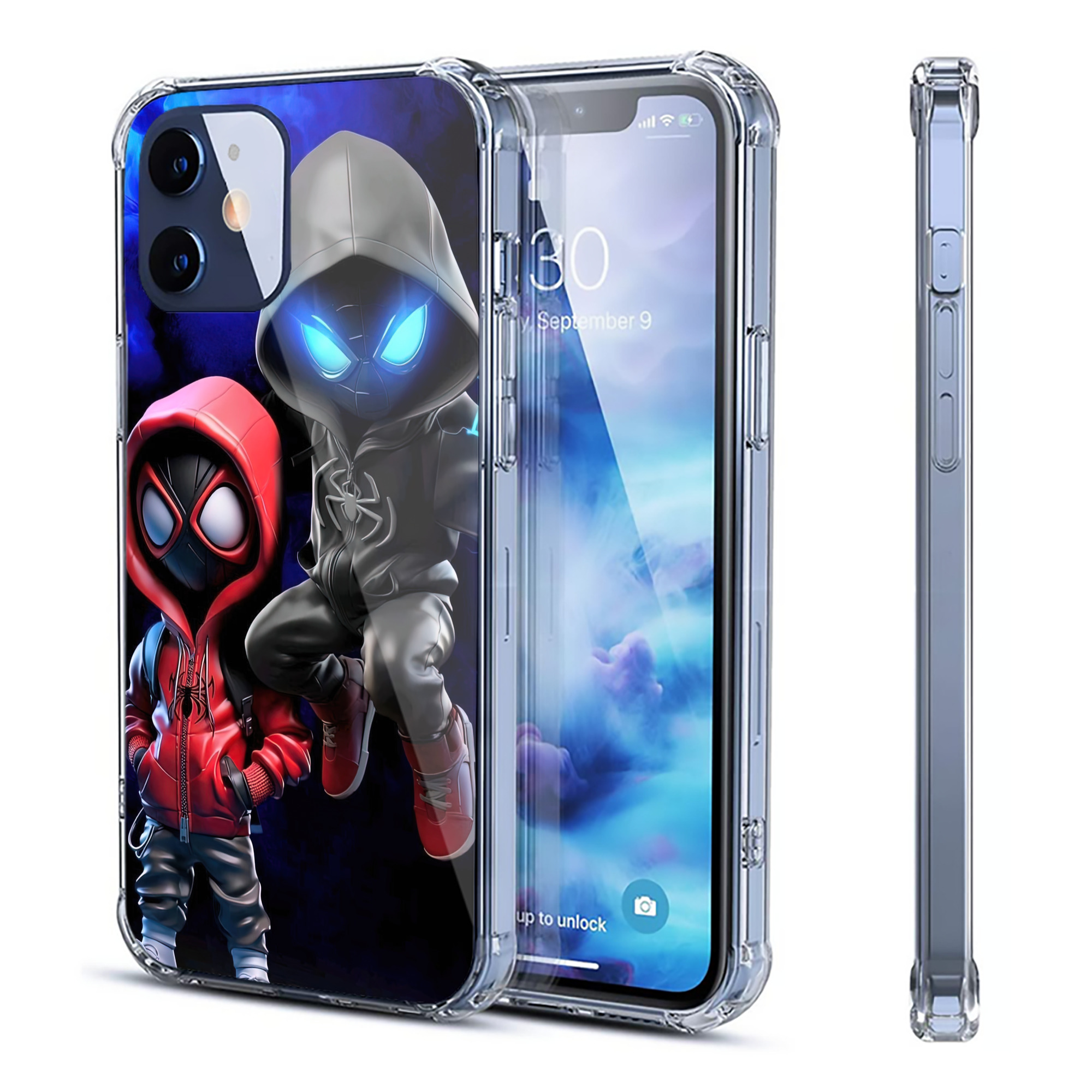 （画像用） Spider Man スパイダーマン 【iPhone 12シリーズ対応】透明スマホケース（クリアソフトケース）